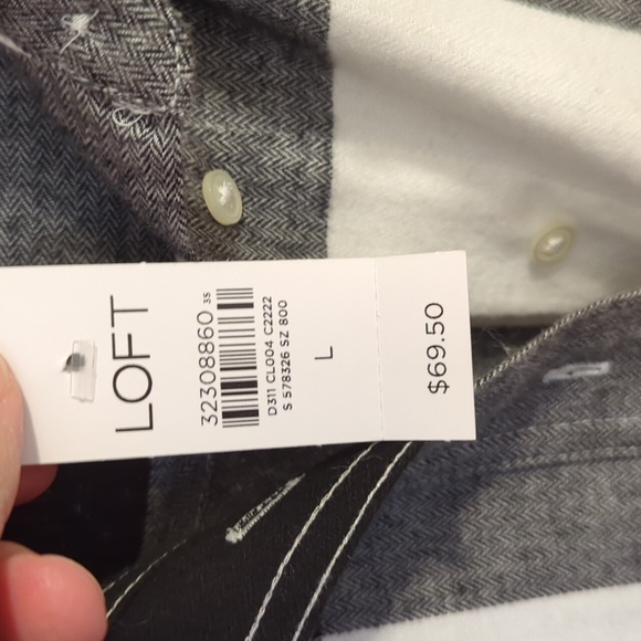 Ann Taylor Loft Flannel Top NWT Size Large - Picture 3 of 9